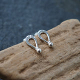 Silver Tear Drop Stud Earrings