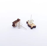 Xmas Puffin Earrings Sterling Silver Backs