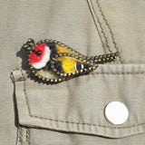 Hand Felted Goldfinch Pin Badge With Zip Edge Detail