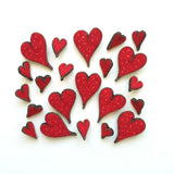 Hand Felted Large Heart Brooch with French Knots and Zip Edge Detail