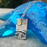 Rectangular Silver Beach Pendant