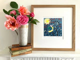 In the Rose Hips - Original Linocut