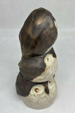 Original Handmade Stoneware Owl Stack - Ceramic Sculpture