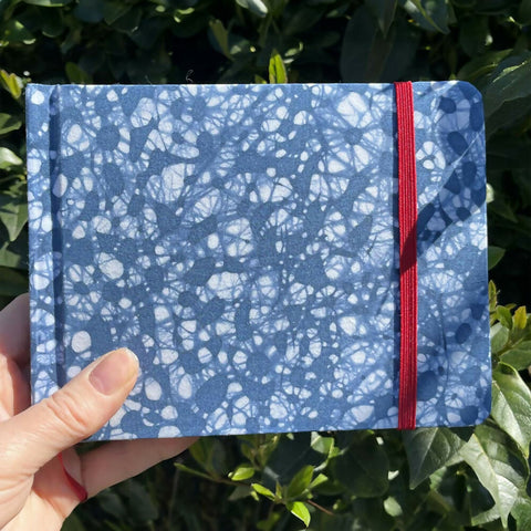 A6 Landscape Cotton Rag Sketchbook - Blue & White cover