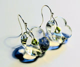 Vintage Czech Crystal Glass Button Earrings