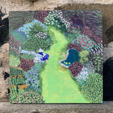 A Fabulous Spot In The Garden - Original Painting On Wood
