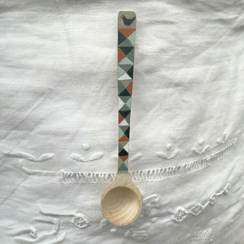 Blackbird and Triangle - Hand Painted Wooden Spoon