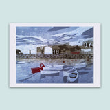 Sutton Harbour - Linocut and Collagraph Print