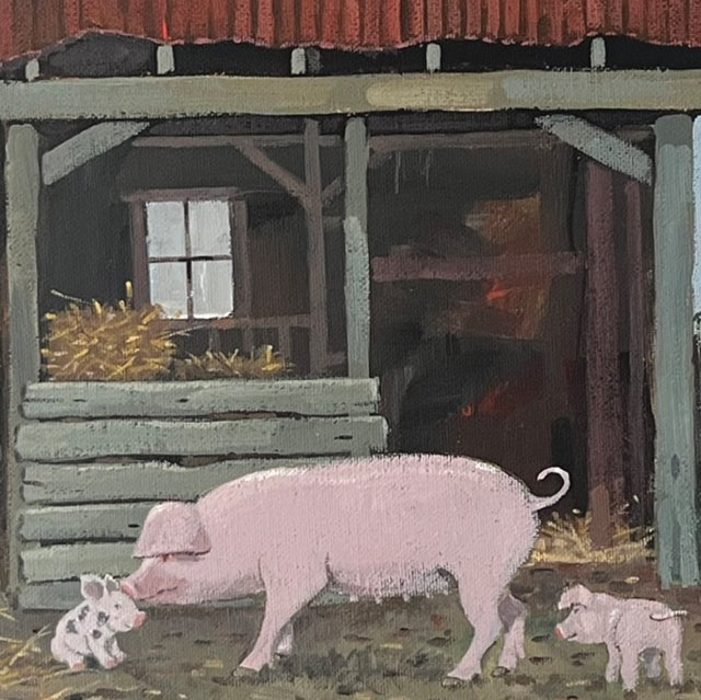Peter Broadbent, Piggies, Fine Art Greeting Card