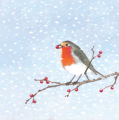 Robin, a fine art greeting card by painter Peter Broadbent