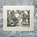 Sunday - Linocut Print