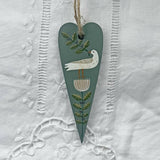 Peace Dove with Flower - Wooden Hanging Decoration
