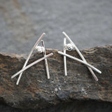 Sculptural Silver Stud Earrings, One of a Kind