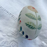 Pink Flower - Hand Painted Wooden Egg
