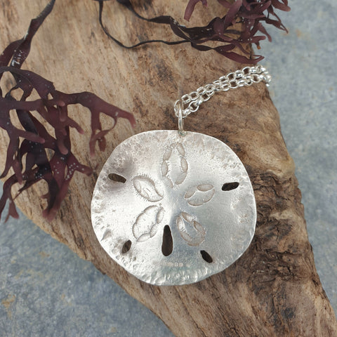 Silver Sand Dollar Pendant - Hallmarked