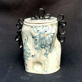 Floating Falling Lidded Jar - handmade ceramic