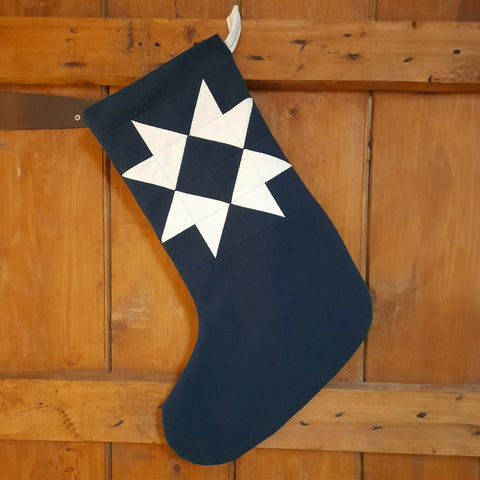 Handmade Patchwork Star Christmas Stocking