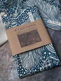 Organic Cotton Tea Towel with Hidden Beach Finds Lino Print