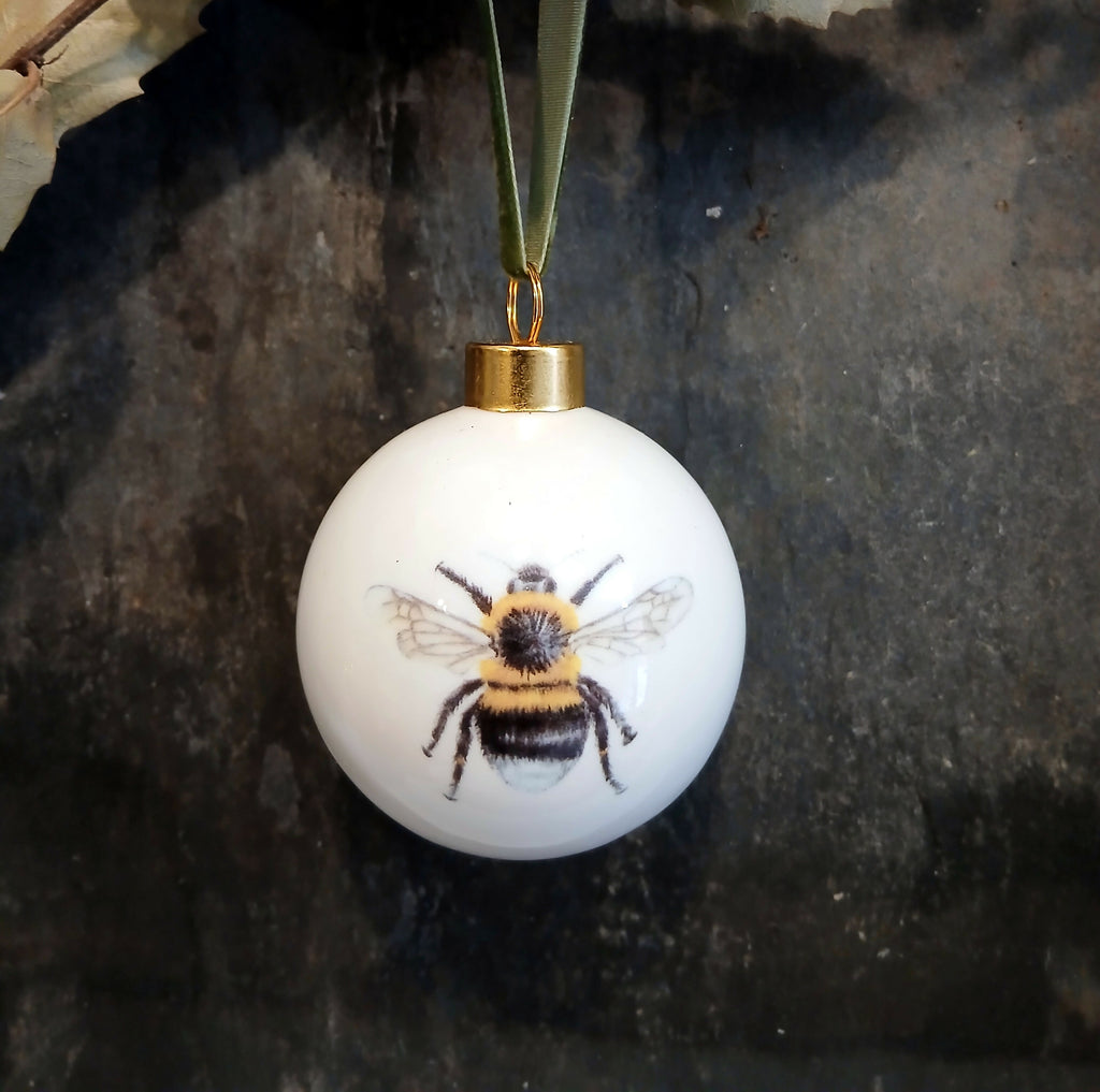Bee Bauble Decoration - Fine China