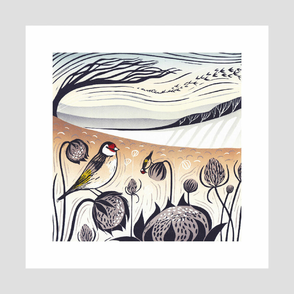 Afternoon Feast - Original Lino Print