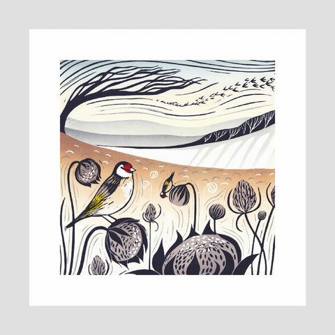 Afternoon Feast - Original Lino Print