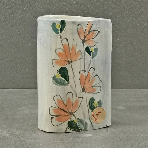 Happy Flowers Jug Vase - handmade ceramic