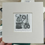 Wednesday Mending Day - Etching Print