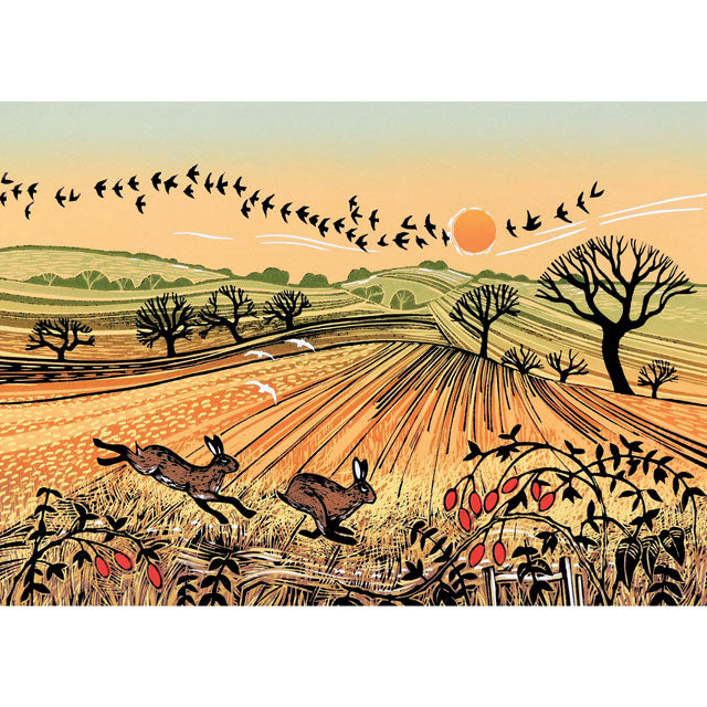 Rob Barnes, Leaping The Field, Fine Art Card