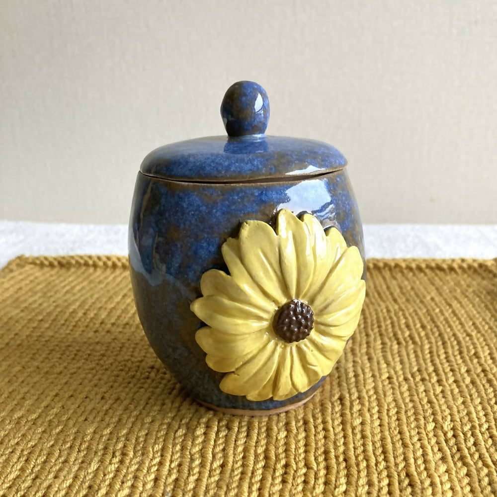 Handmade Sunflower Garlic Pot