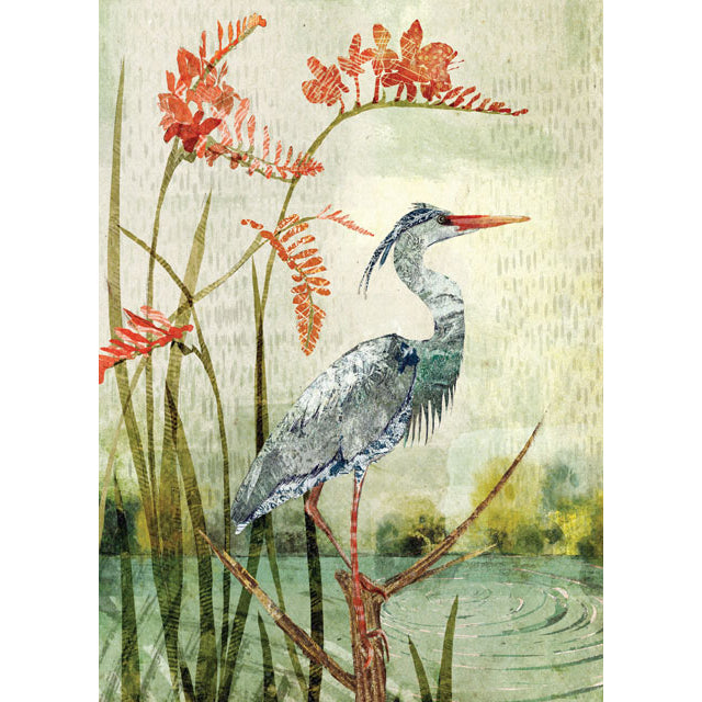 Rachel Tappin, Lakeside Heron, Fine Art Greeting Card