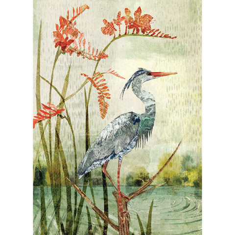 Rachel Tappin, Lakeside Heron, Fine Art Greeting Card