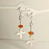 Flower & Carnelian Earrings