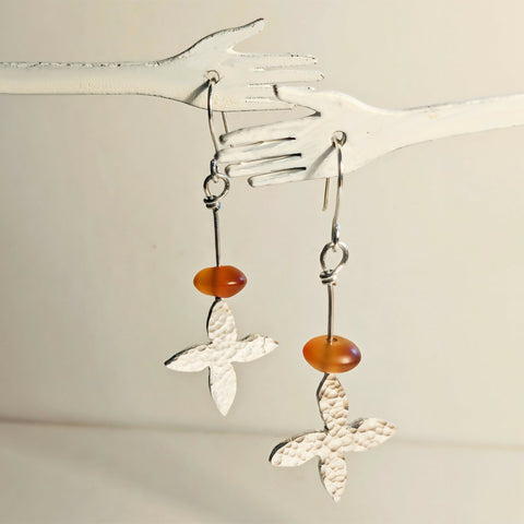 Flower & Carnelian Earrings