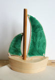 2 sail green boat