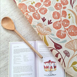 Blooms & Birds Tea Towel - Natural Cotton Linen Blend