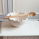 Handmade Ceramic Bobble Bowl - Soft White Glaze