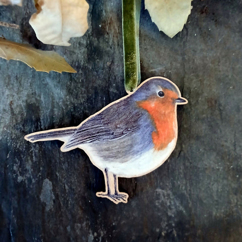 Robin - Wooden Hanging Decoration