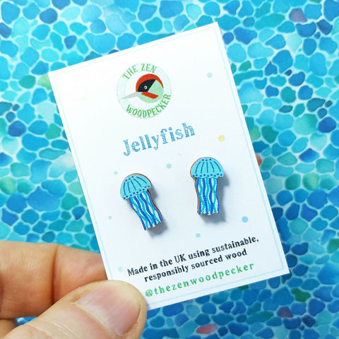 Blue Jellyfish Earrings