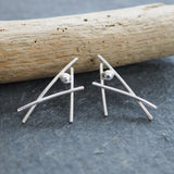 Sculptural Silver Stud Earrings, One of a Kind