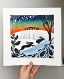 Winter Solstice - Original Lino Print