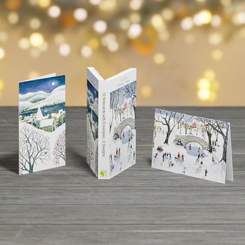 Sarah Latham, Skating Away + Moon Over The Lake, Set of note cards