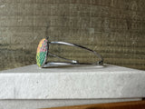 Green, Yellow and Pink Check - British Wool Large Bangle