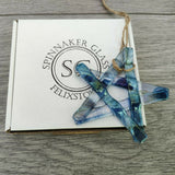 Blue and Clear Fused Glass Star Christmas Decoration