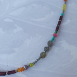 Orchid Necklace - Garnet and Turquoise