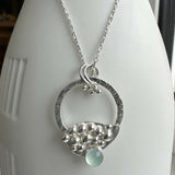 Silver Granulation and Chalcedony Pendant Necklace
