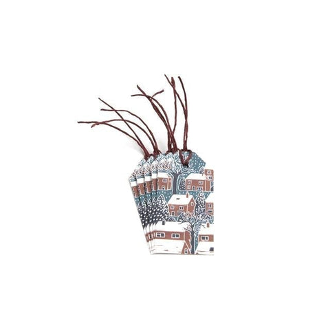 TAG JG0 01 - Winter Houses - Set of 5 gift tags