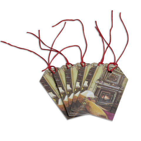 Paul Minter - Library Holkham Hall - Set of 5 gift tags