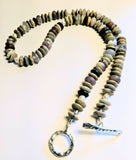 Jasper, Lepidolite, Chalcedony & Pearl necklace