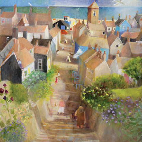 Tessa Newcomb, Town Steps (Aldeburgh), Fine Art Greeting Cards