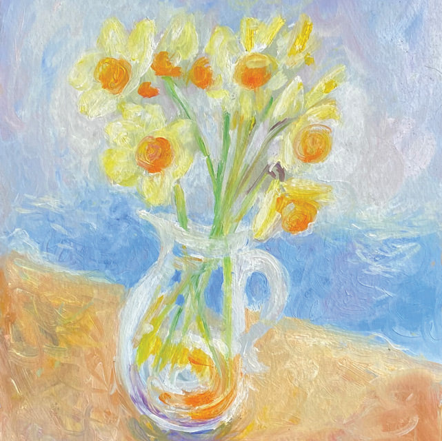 Tessa Newcomb, Glorious Daffs, Fine Art Greeeitng Card